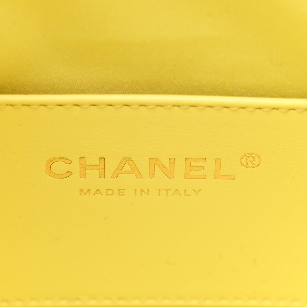 Chanel Caviar Quilted Mini Chanel 25 Handbag Light Yellow