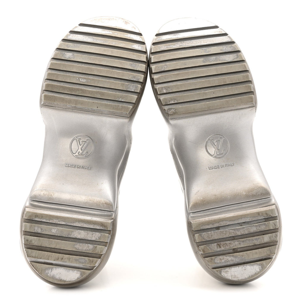 Louis Vuitton Metallic Calfskin Technical Nylon LV Archlight Sneakers 37 White Silver