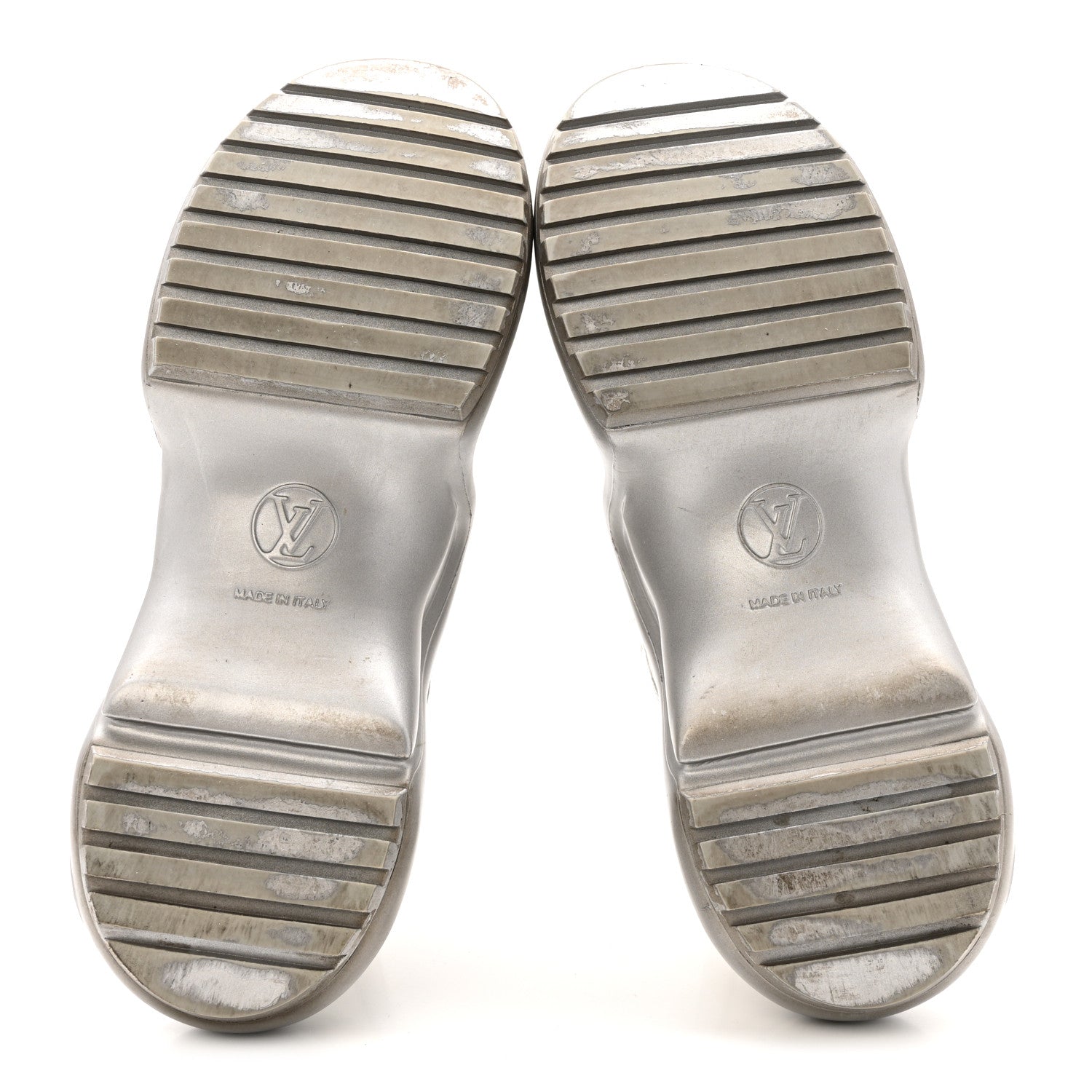 Louis Vuitton Metallic Calfskin Technical Nylon LV Archlight Sneakers 37 White Silver