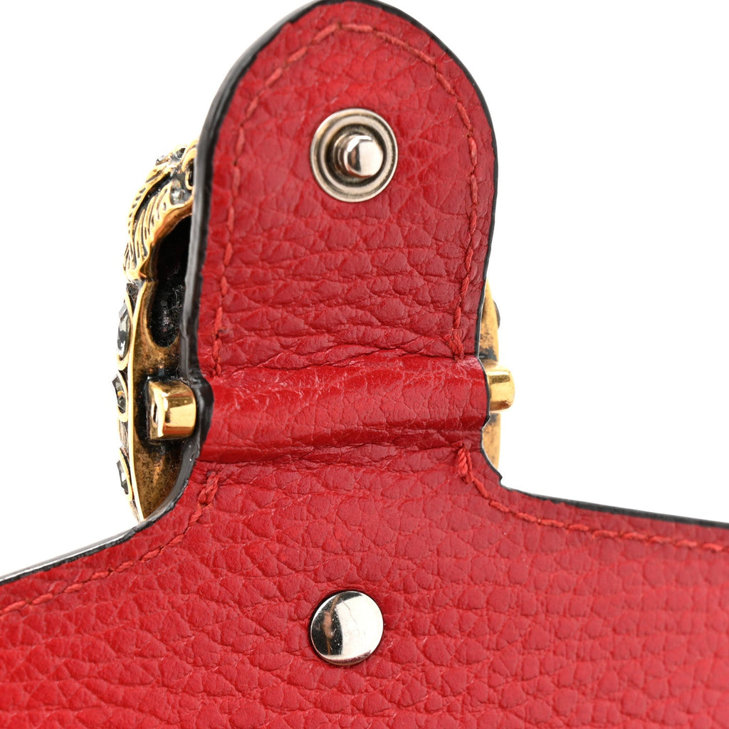 Gucci Calfskin Super Mini Dionysus Shoulder Bag Hibiscus Red