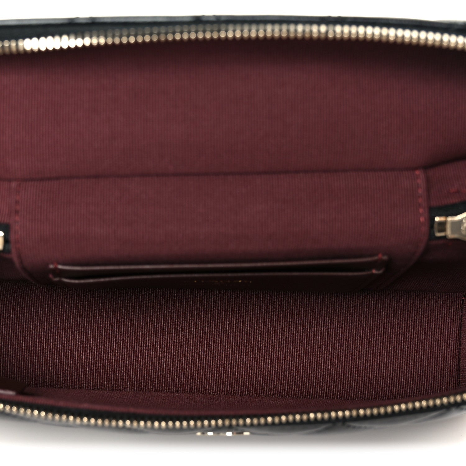 Lambskin Quilted Top Handle Slim Vanity With Chain Black