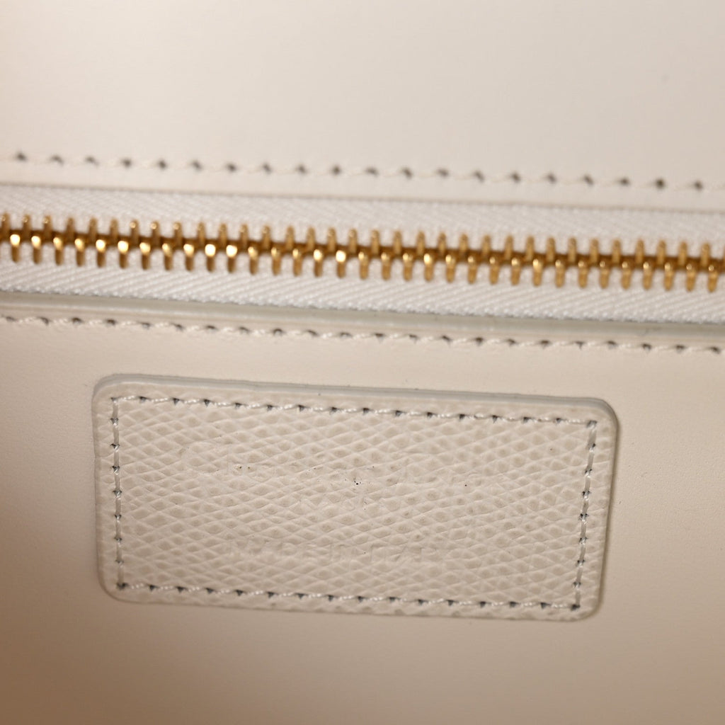 Christian Dior Ultra Matte Grained Calfskin 30 Montaigne Flap Bag White