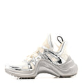 Louis Vuitton Metallic Calfskin Technical Nylon LV Archlight Sneakers 37 White Silver