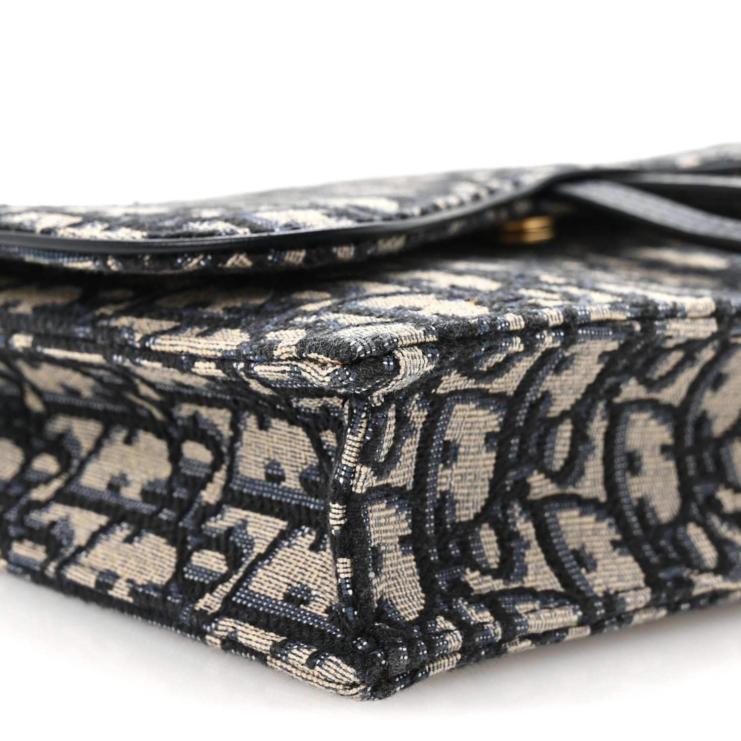 Christian Dior Oblique Saddle Chain Pouch Blue