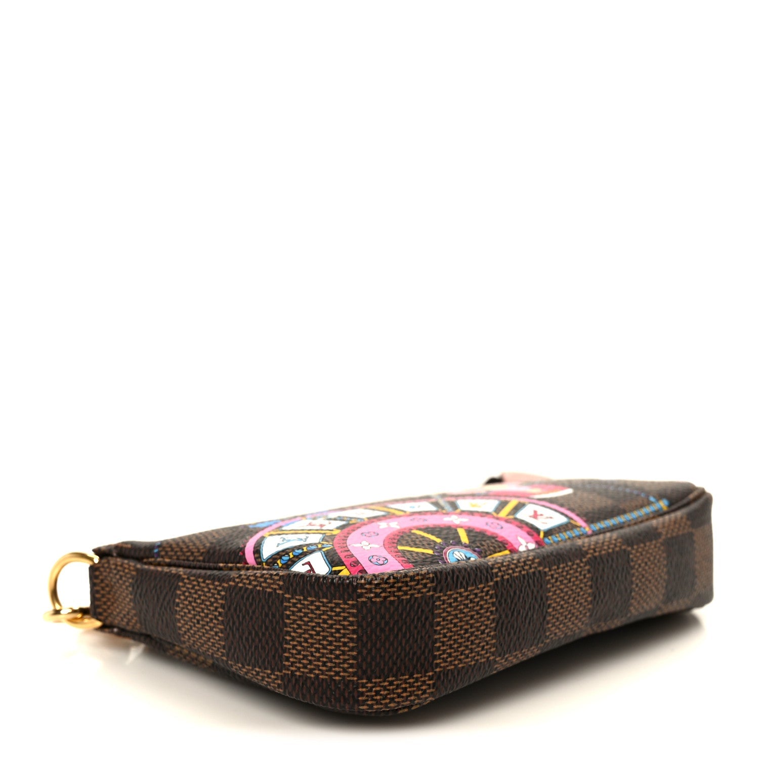 Louis Vuitton Damier Ebene 2020 Christmas Animation Big Wheel Mini Pochette Accessories Rose Ballerine