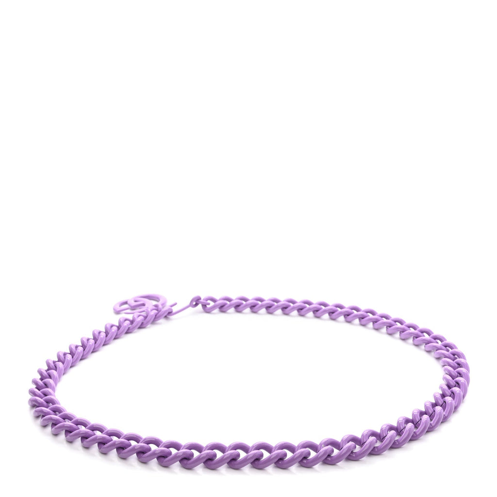 Gucci Varnished Metal GG Marmont Chain Belt Purple