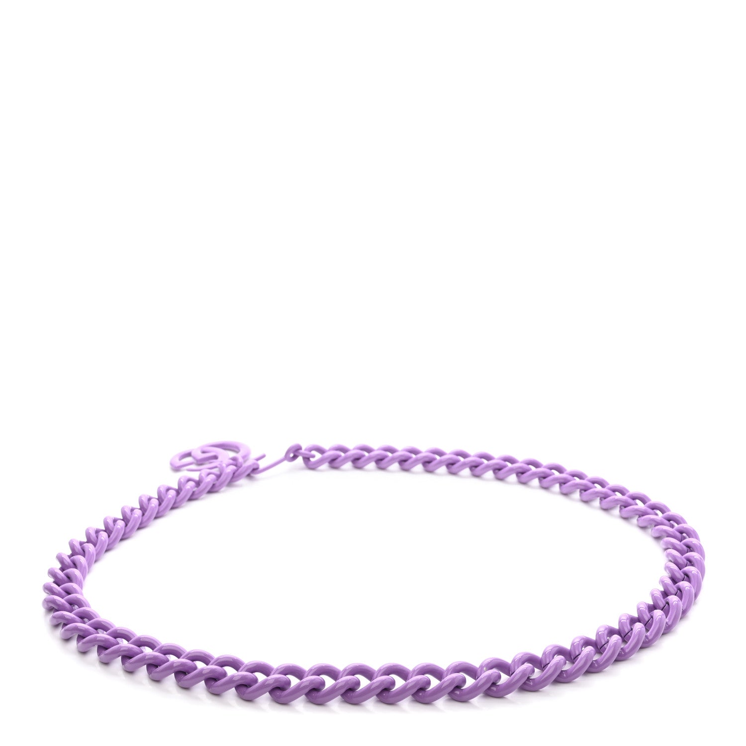 Gucci Varnished Metal GG Marmont Chain Belt Purple