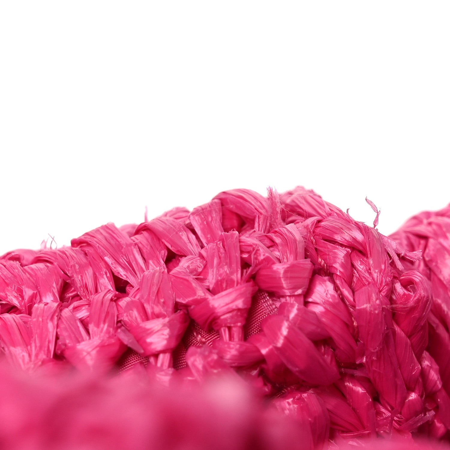 Prada Raffia Crochet Tote Fuchsia