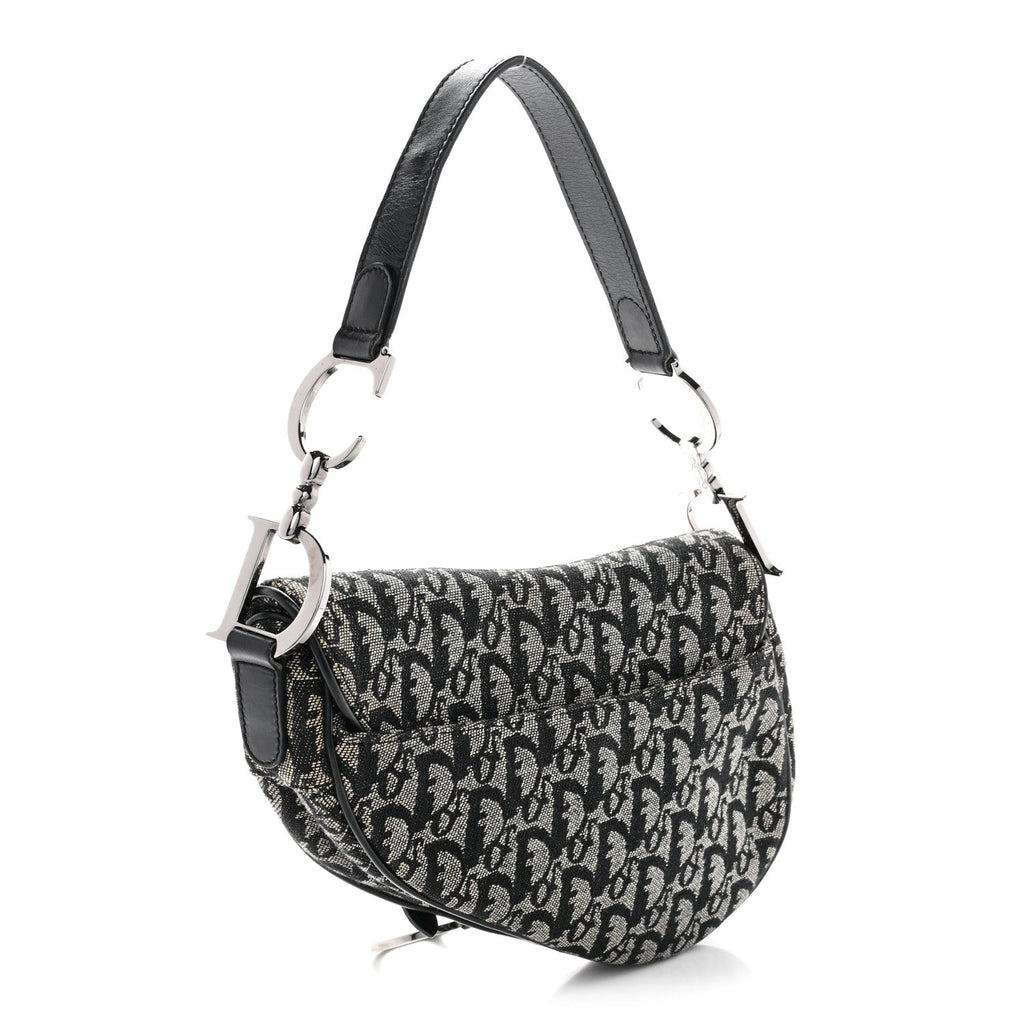 Christian Dior Monogram Saddle Bag Black