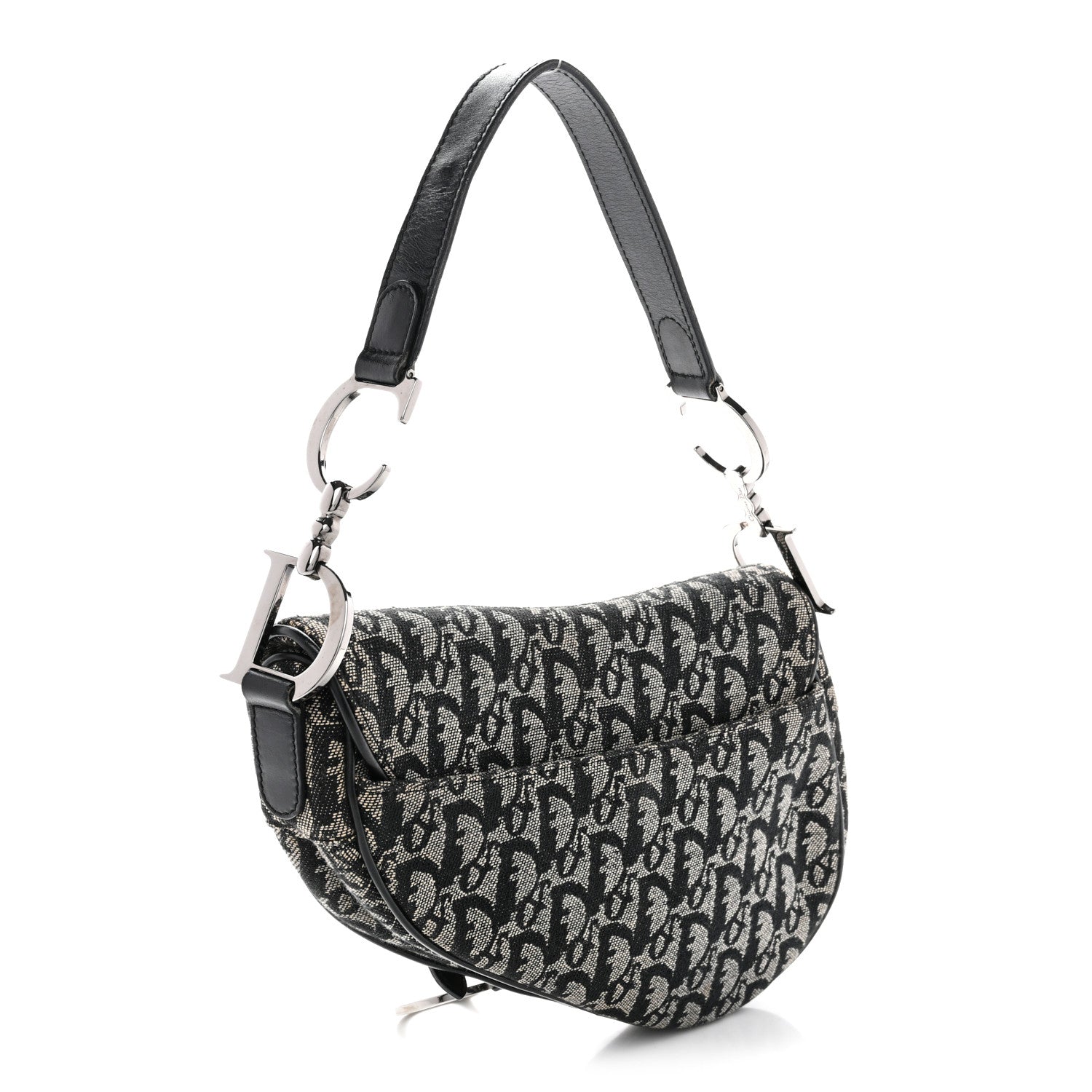Christian Dior Monogram Saddle Bag Black