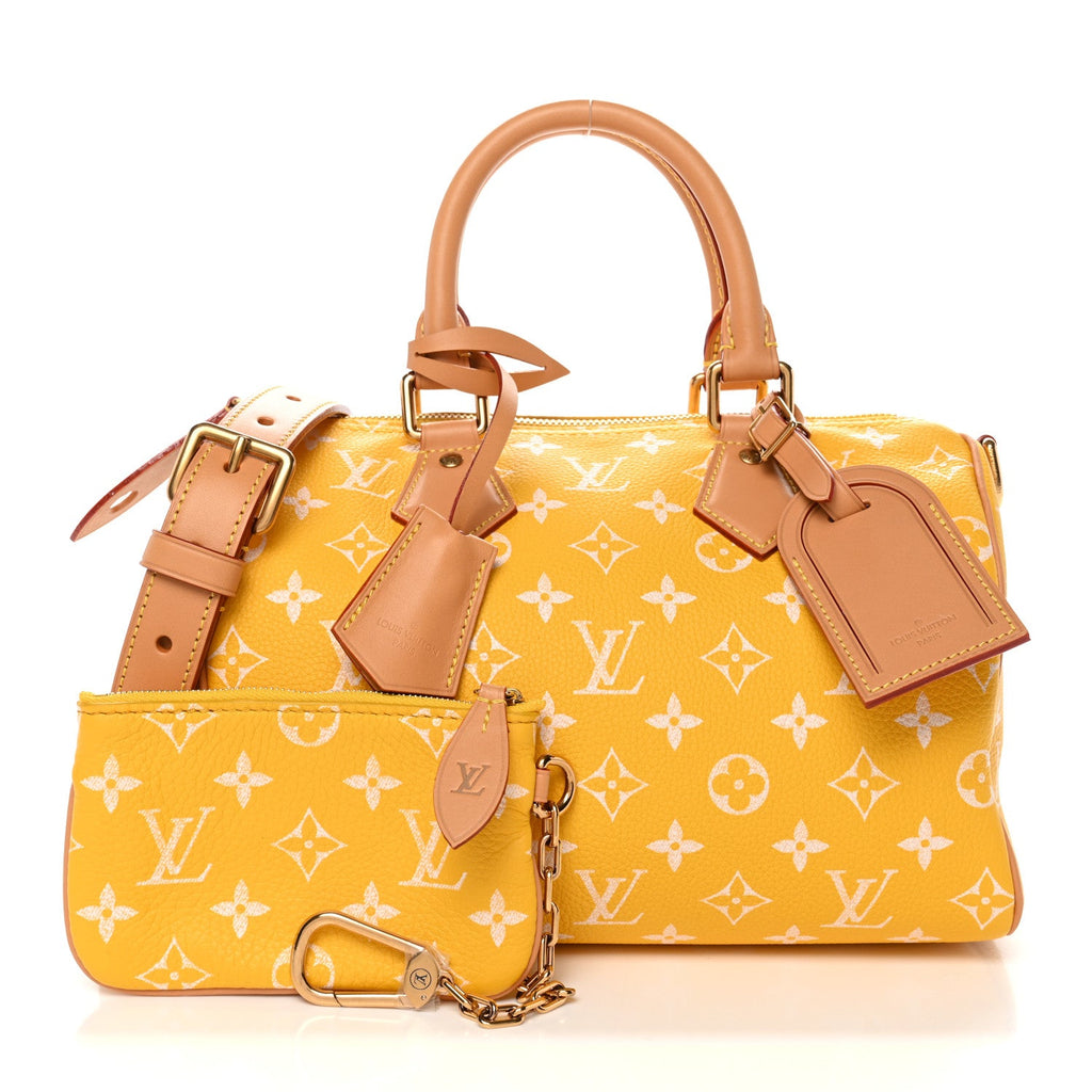 Louis Vuitton Calfskin Monogram Speedy P9 Bandouliere 25 Jaune Mat