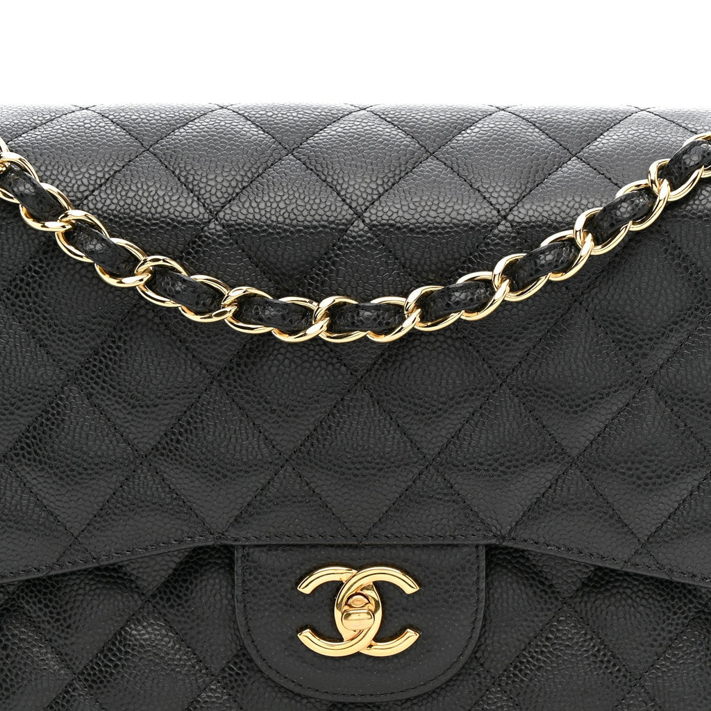 Chanel Caviar Quilted Jumbo Double Flap Black