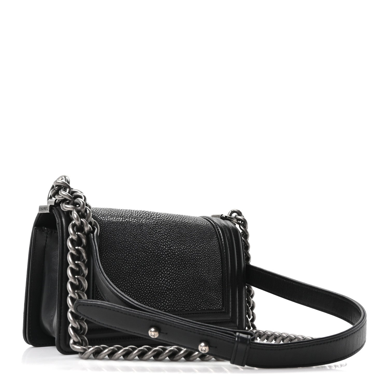Chanel Galuchat Stingray Small Boy Flap Black