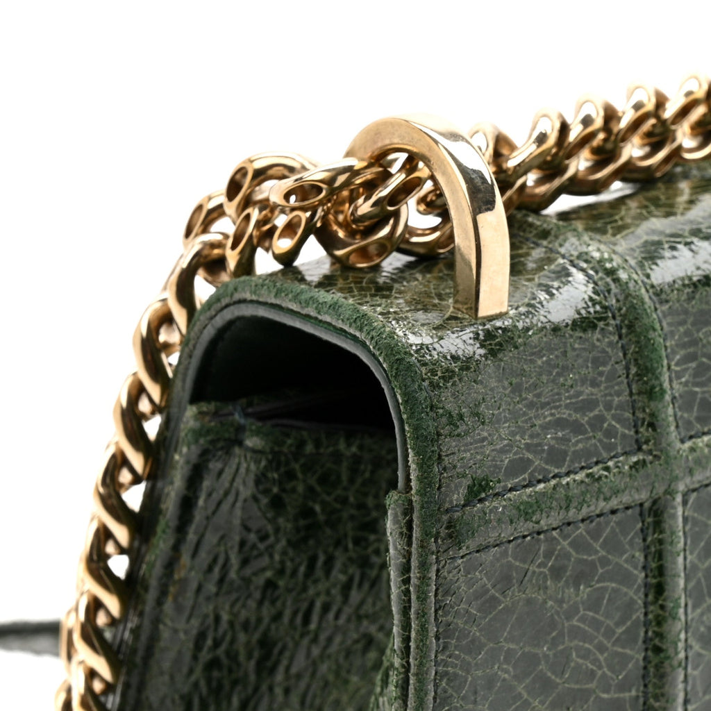 Christian Dior Ceramic Effect Deerskin Large Diorama Flap Bag Malachite Green