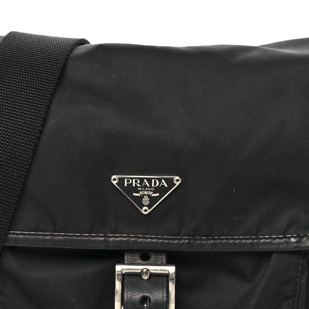 Prada Nylon Vela Messenger Black