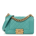 Chanel Lambskin Quilted Small Boy Flap Dark Turquoise