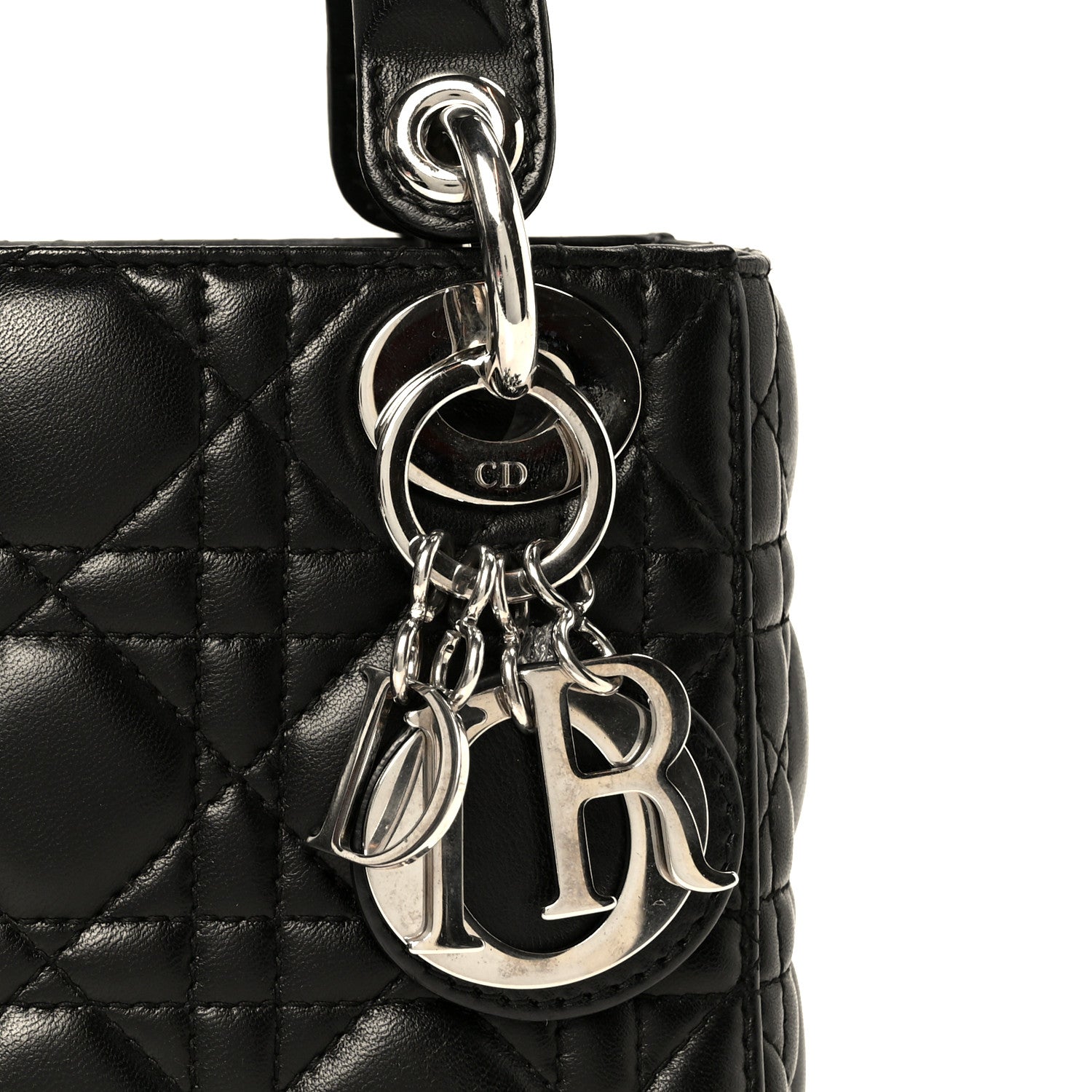 Christian Dior Lambskin Cannage Mini Lady Dior Black