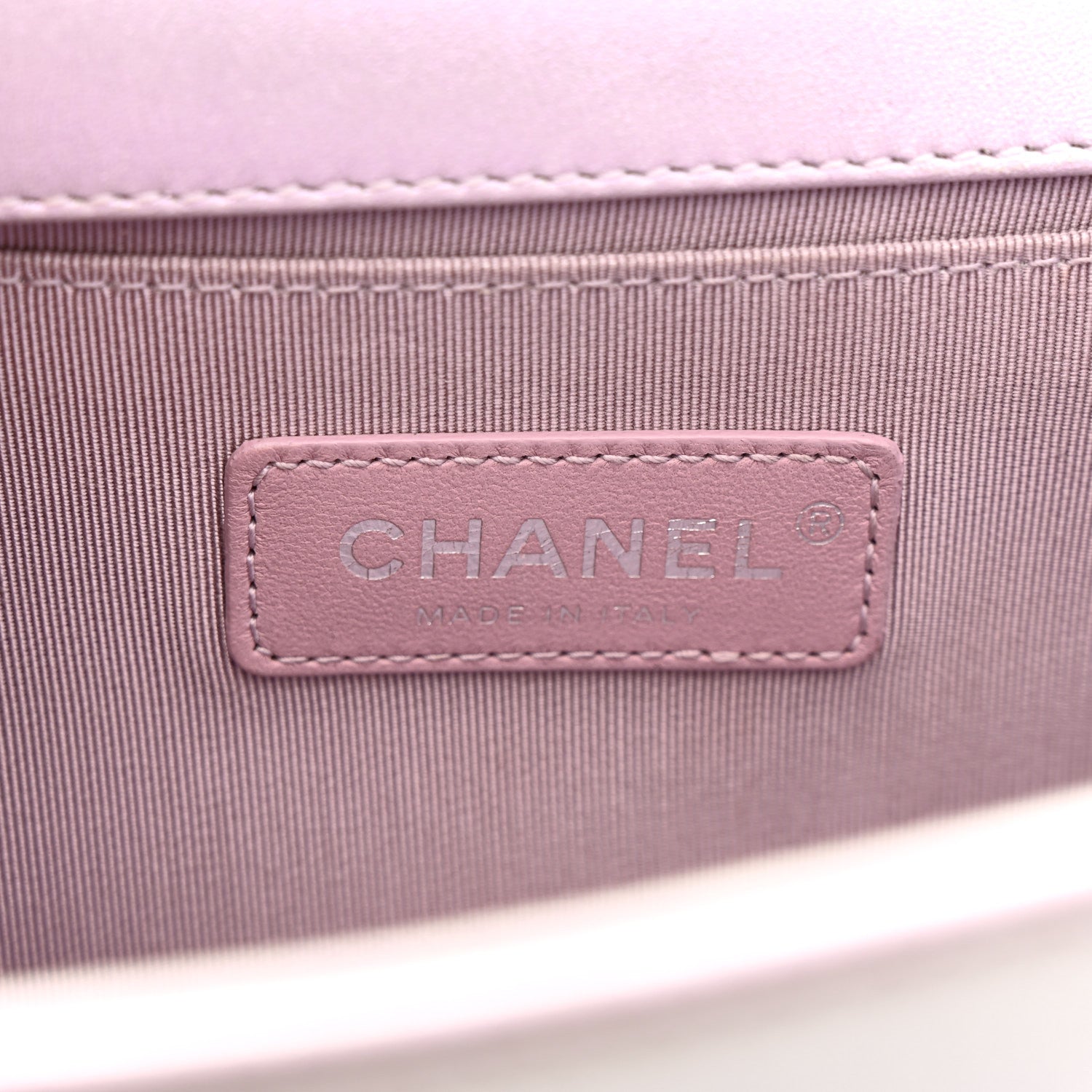 Chanel Iridescent Lambskin Chevron Quilted Medium Boy Flap Purple
