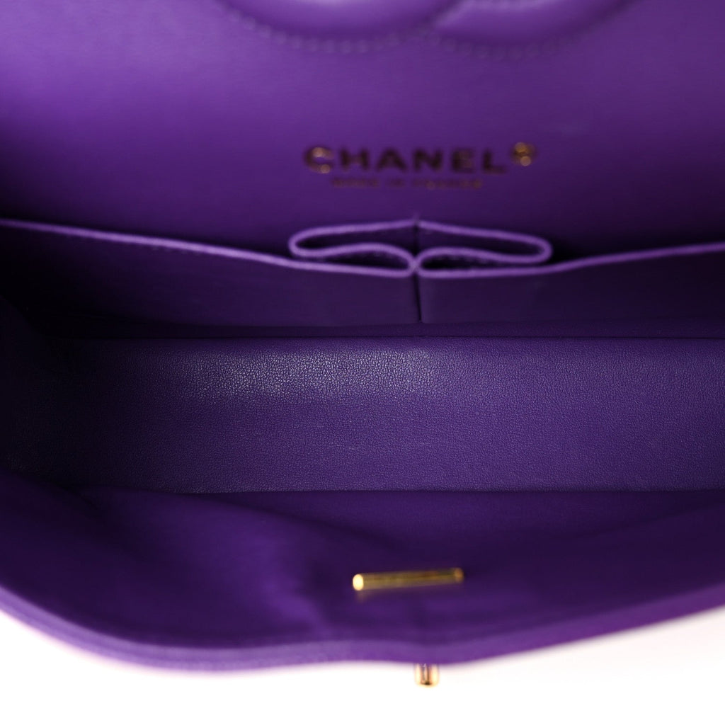 Chanel Caviar Quilted Medium Double Flap Purple