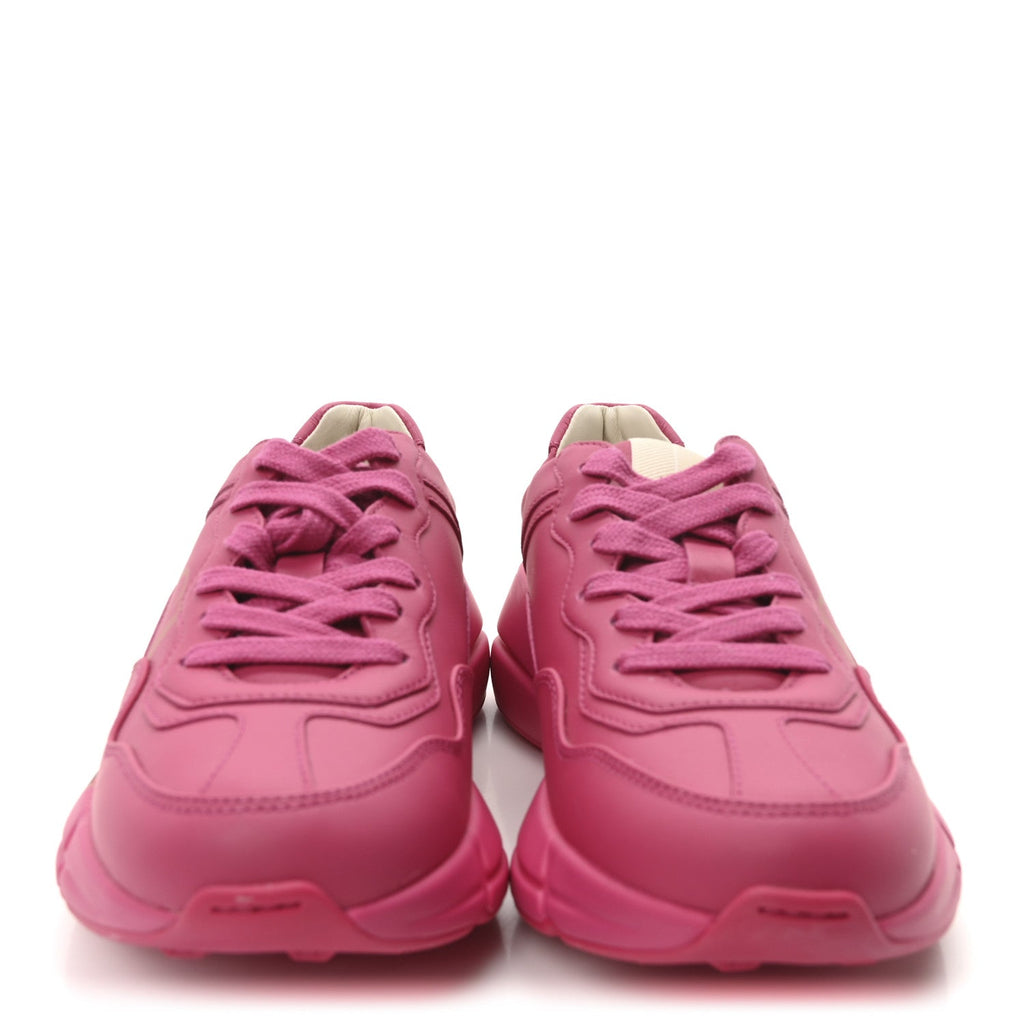 Gucci Calfskin Logo Womens Rhyton Sneakers 35.5 Box Pink