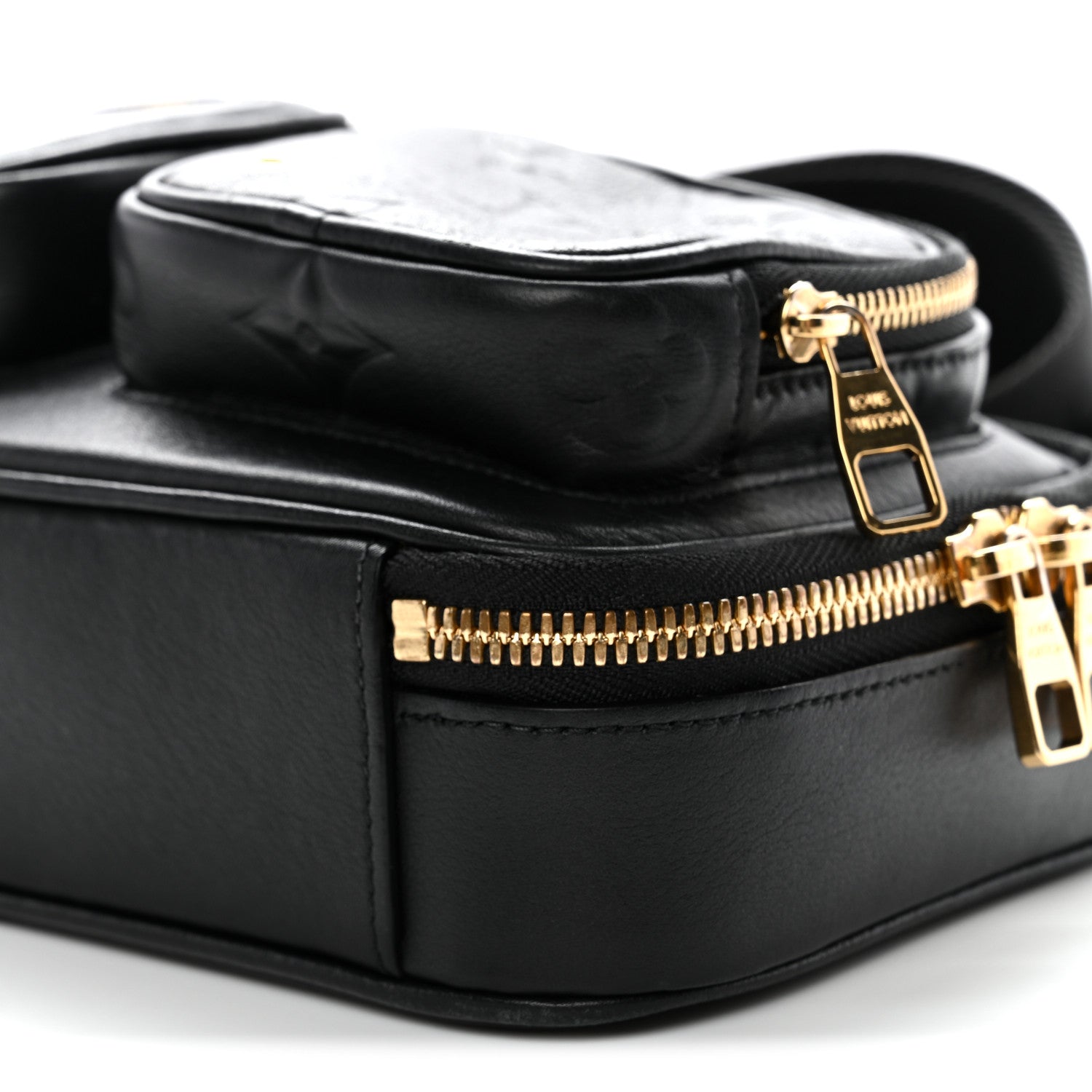 Louis Vuitton Calfskin Monogram Embossed Utility Crossbody Black