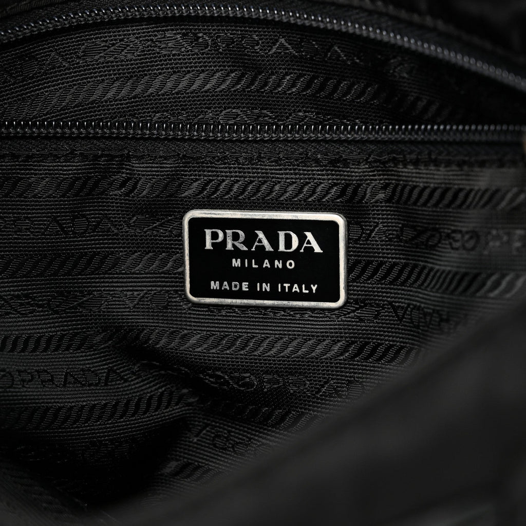 Prada Tessuto Nylon Saffiano Flat Messenger Bag Black