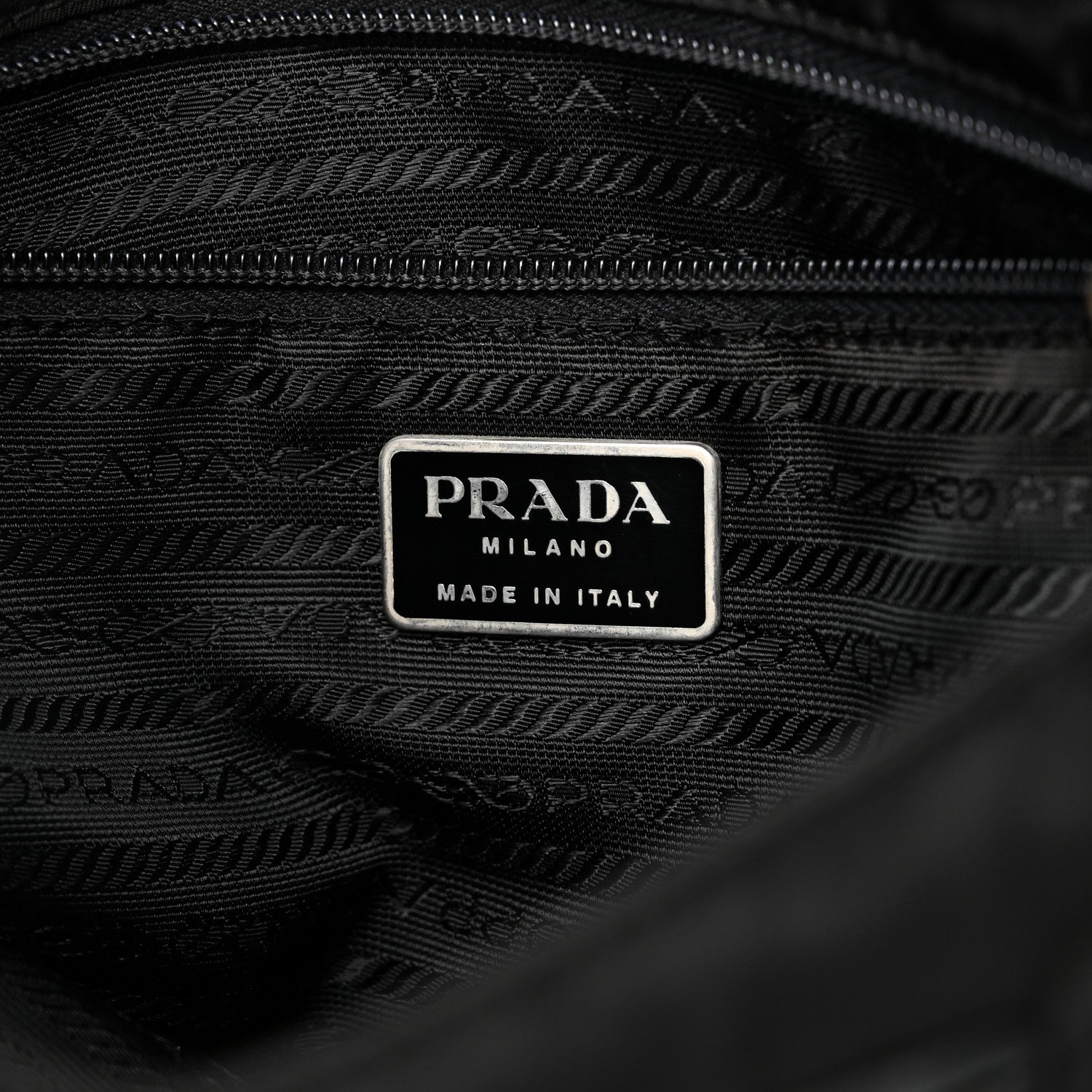 Prada Tessuto Nylon Saffiano Flat Messenger Bag Black