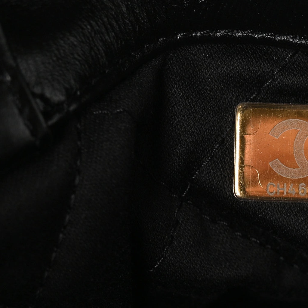 Chanel Shiny Calfskin Quilted Chanel 22 Backpack Black