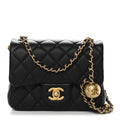 Chanel Lambskin Quilted Mini Pearl Crush Flap Black