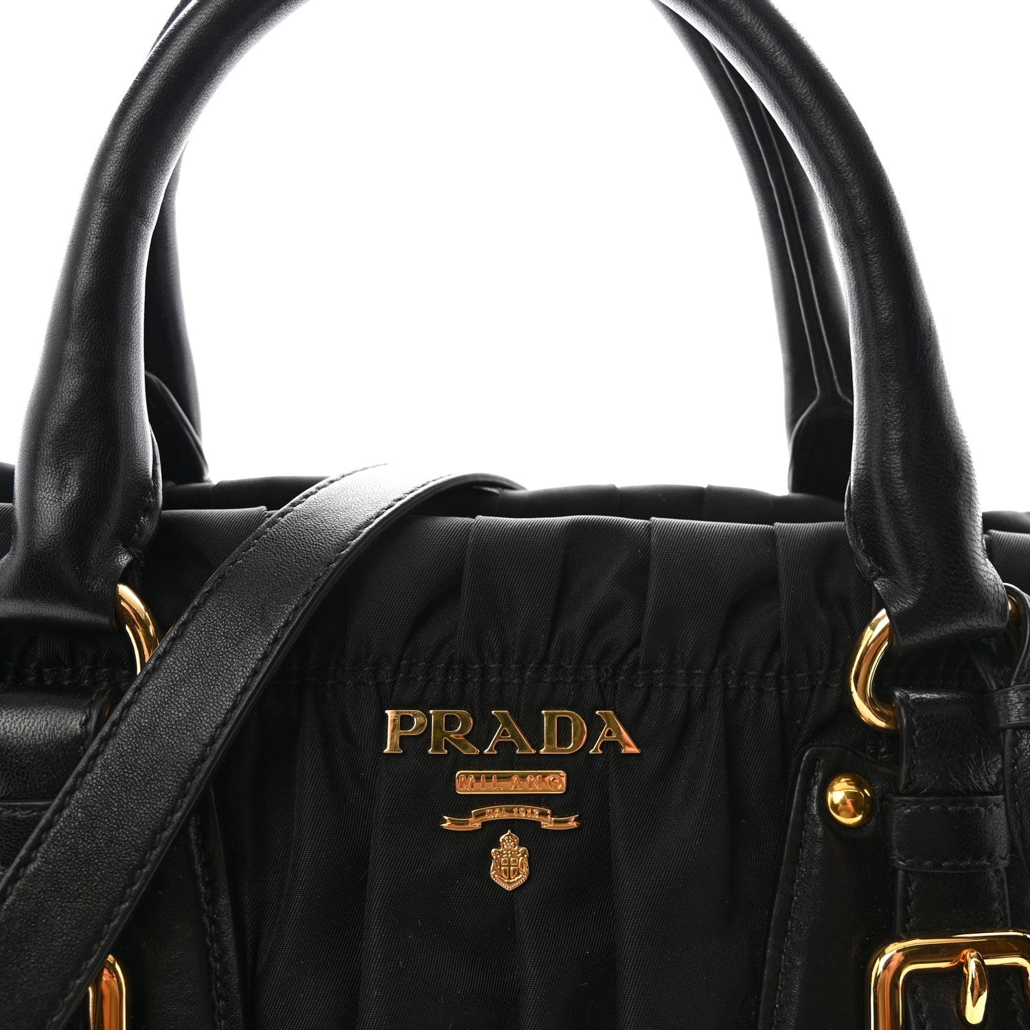 Prada Tessuto Nylon Gaufre Shopping Satchel Black