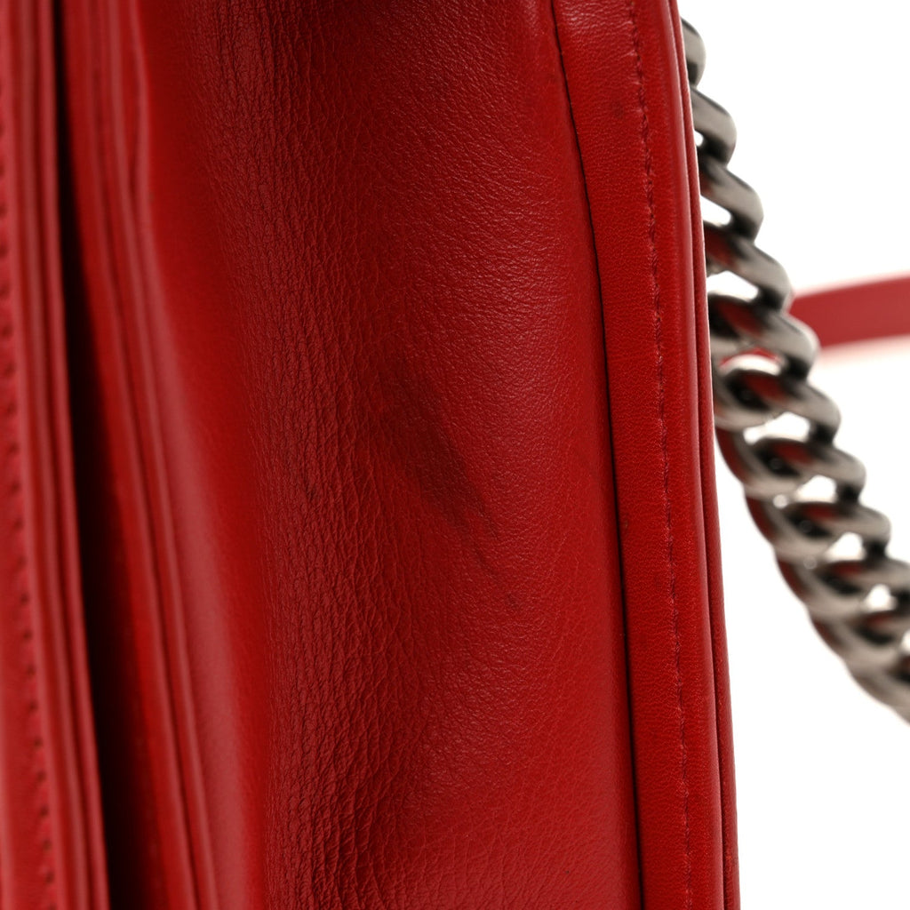 Chanel Calfskin Quilted New Medium Boy Flap Red