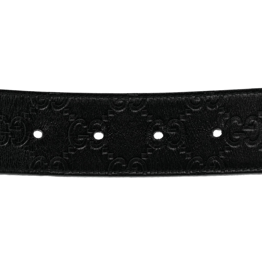 Gucci Guccissima Signature Interlocking G 37mm Belt 85 34 Black