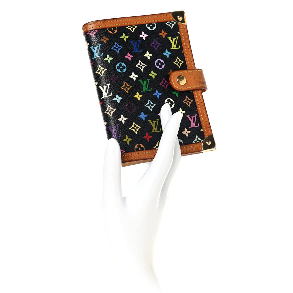 Louis Vuitton Monogram Multicolor Small Ring Agenda Cover Black