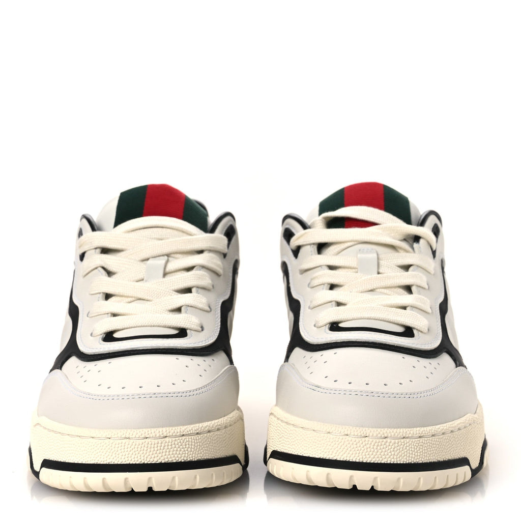 Gucci Sparrow Calfskin Mens Re-Web Sneakers 8 Green White Black