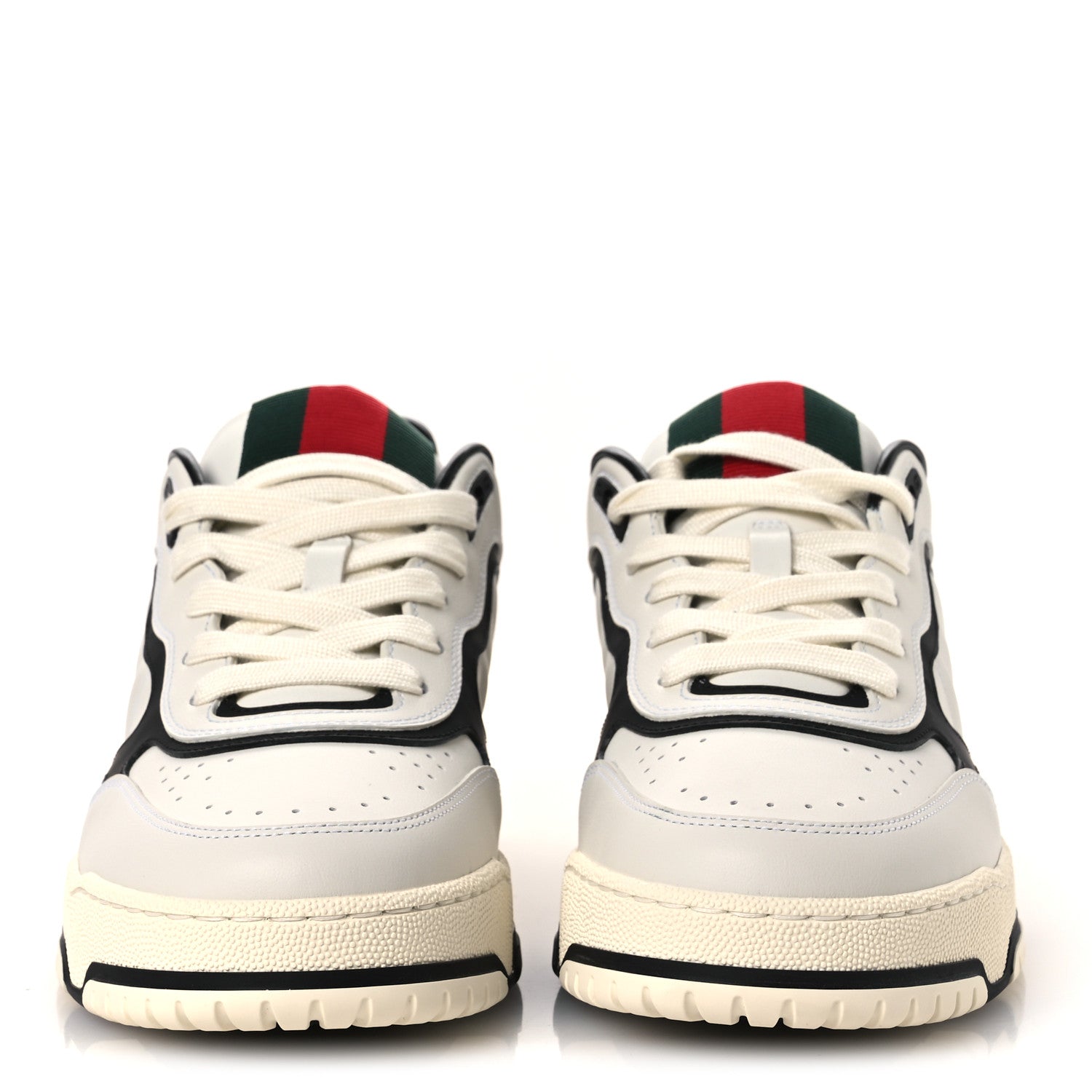 Gucci Sparrow Calfskin Mens Re-Web Sneakers 8 Green White Black