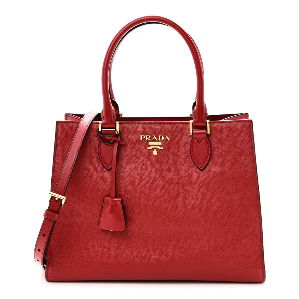 Prada Saffiano Soft Calfskin Large Tote Fuoco