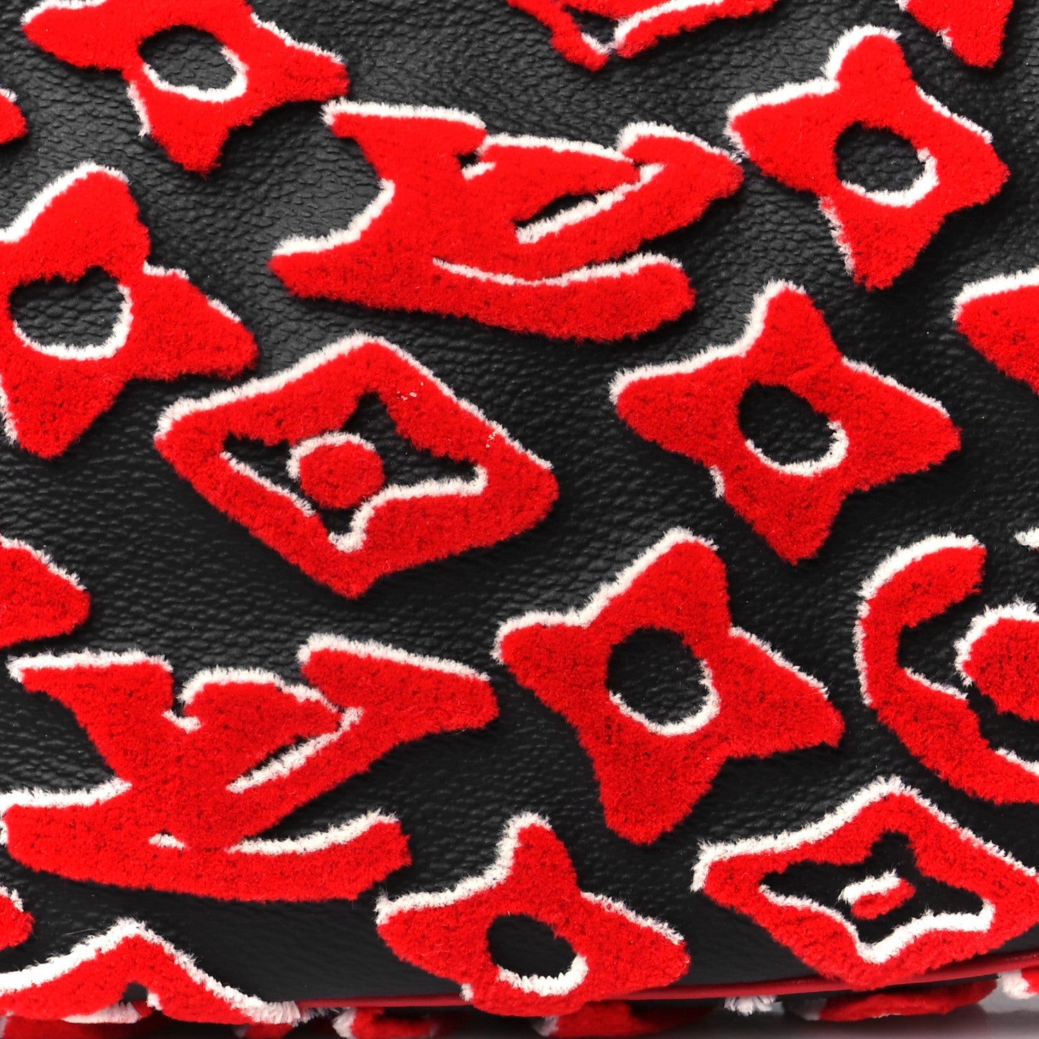 Louis Vuitton X UF Tufted Monogram Pochette Accessories Black Red
