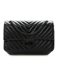 Chanel Aged Calfskin Chevron Quilted 2.55 Reissue 225 Flap So Black