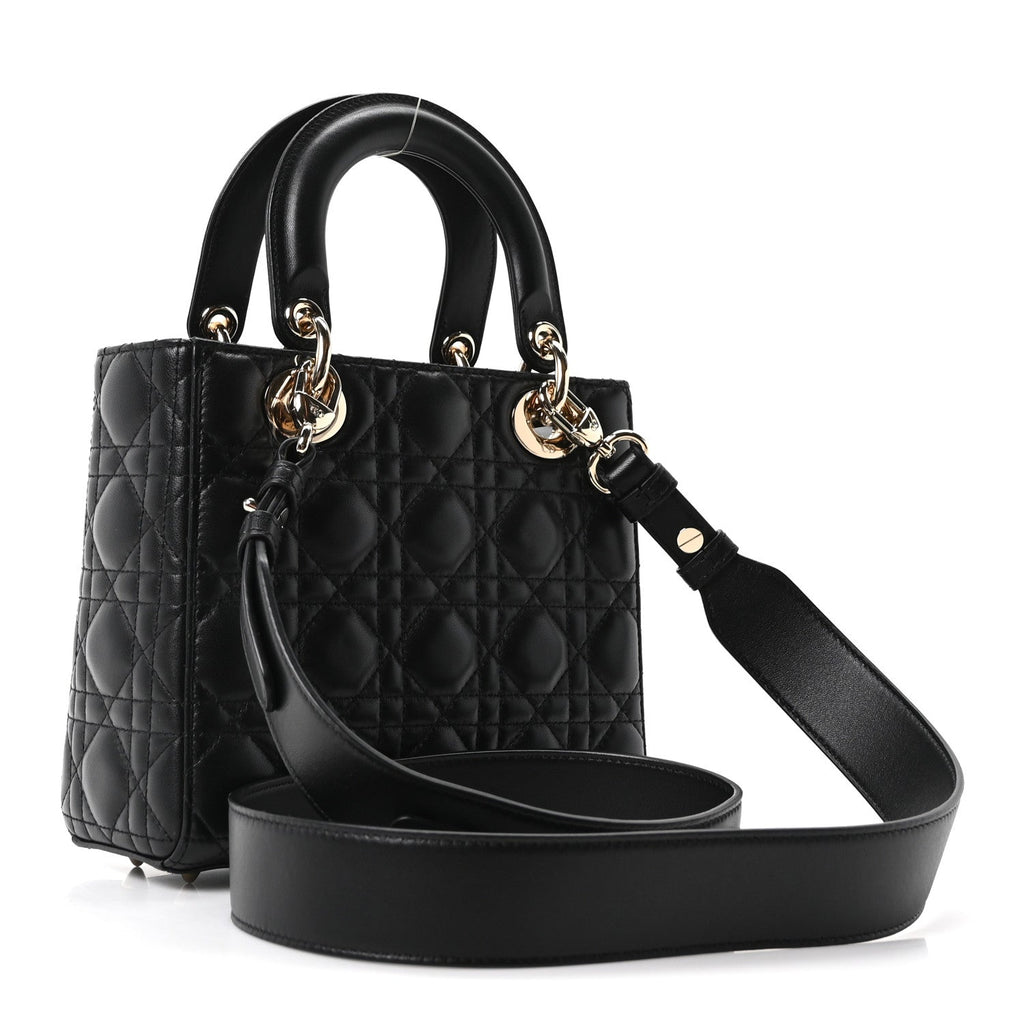 Christian Dior Lambskin Cannage Small My ABCDior Lady Dior Black