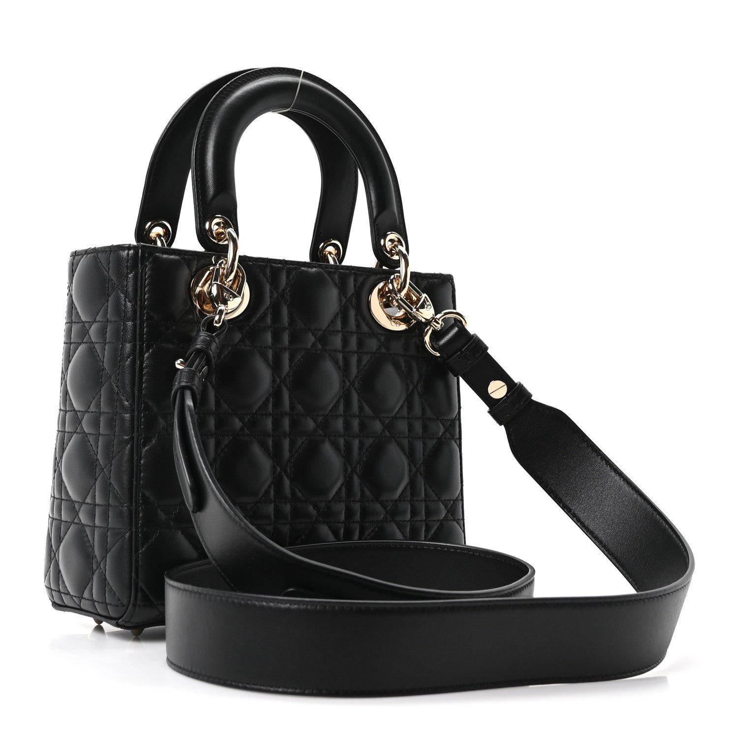 Christian Dior Lambskin Cannage Small My ABCDior Lady Dior Black