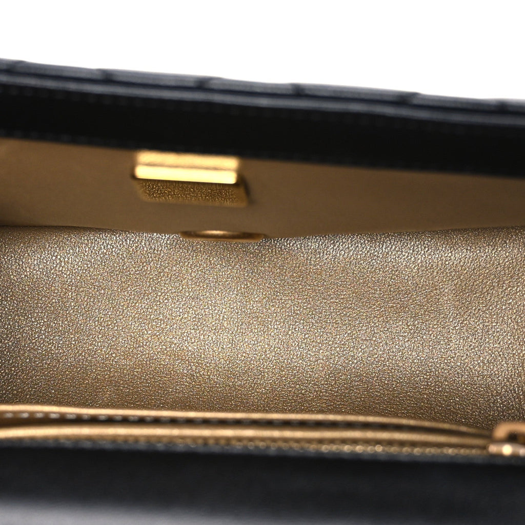 Chanel Lambskin Quilted Mini Sweet Camellia Flap Black