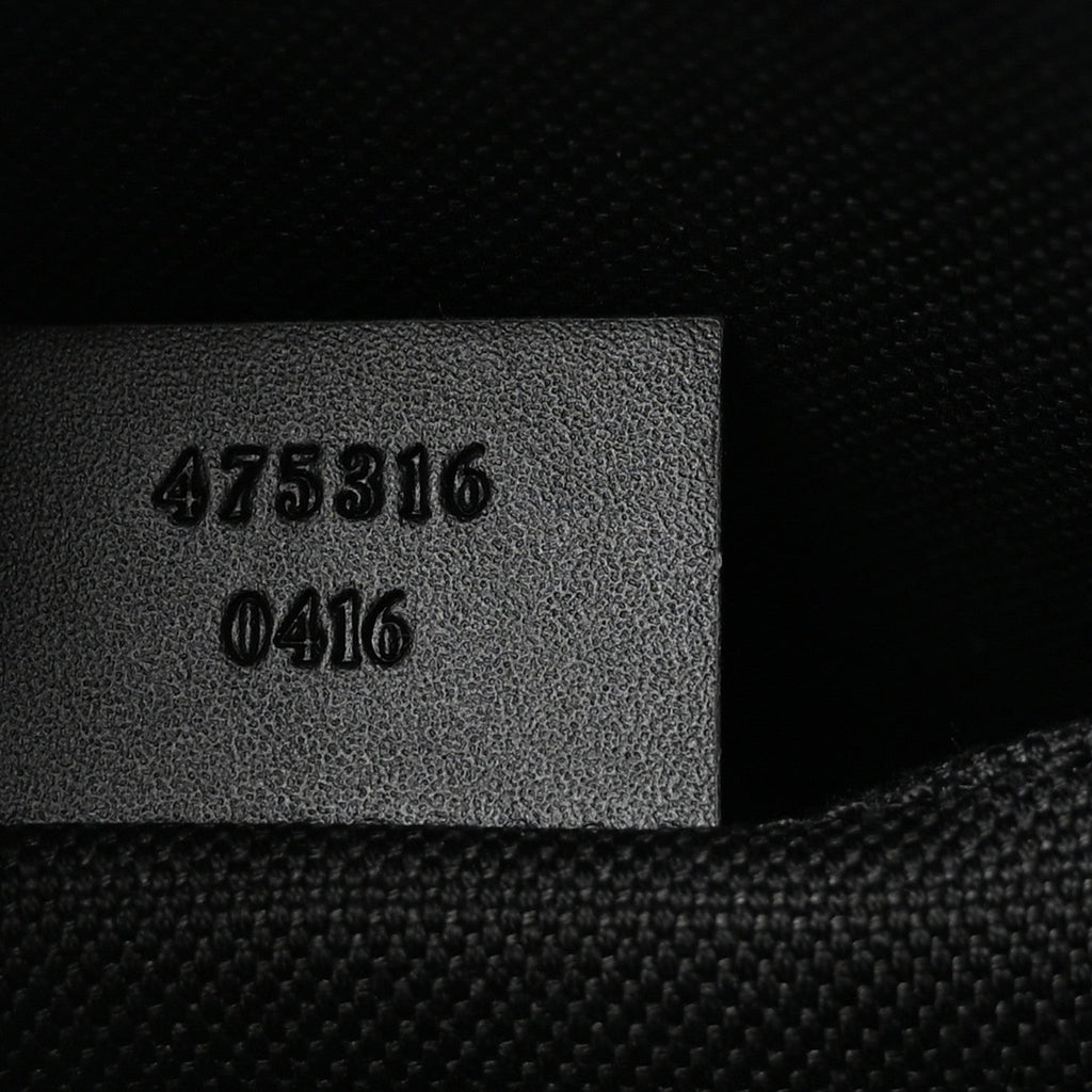 Gucci GG Supreme Monogram Selleria Calfskin Web New Web Cosmetic Case Black
