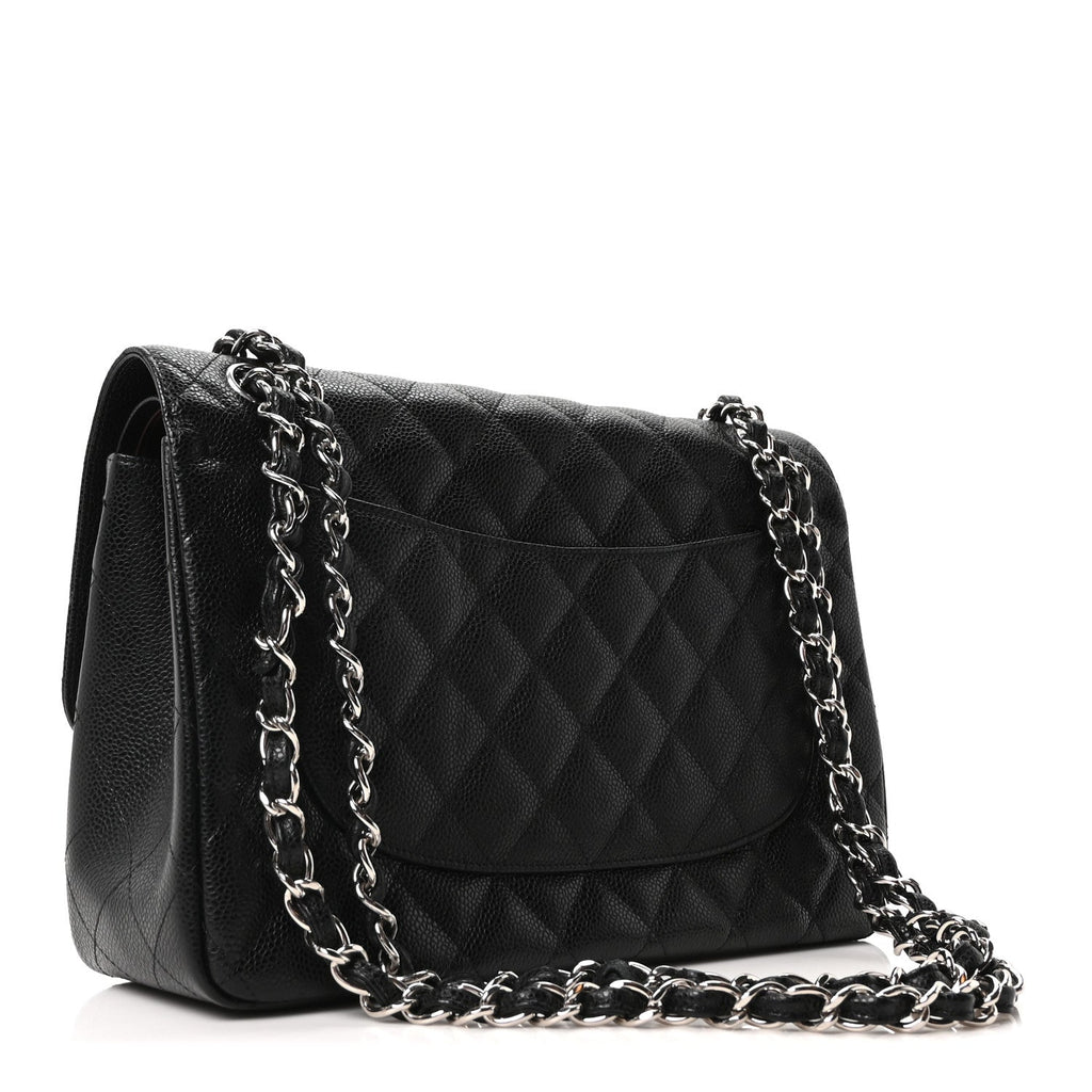 Chanel Caviar Quilted Jumbo Double Flap Black