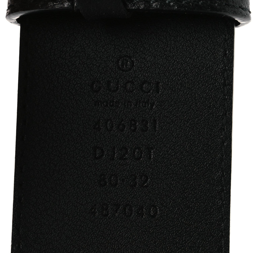 Gucci Textured Calfskin Double G 40mm Belt 80 32 Black