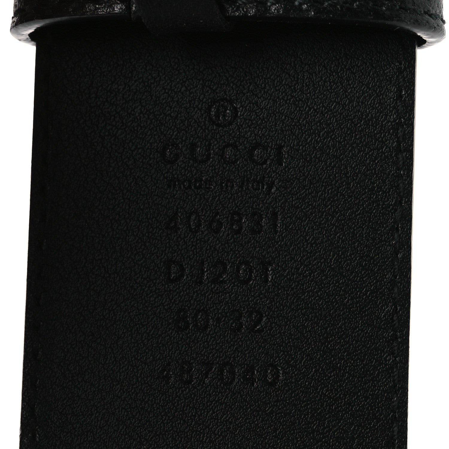 Gucci Textured Calfskin Double G 40mm Belt 80 32 Black