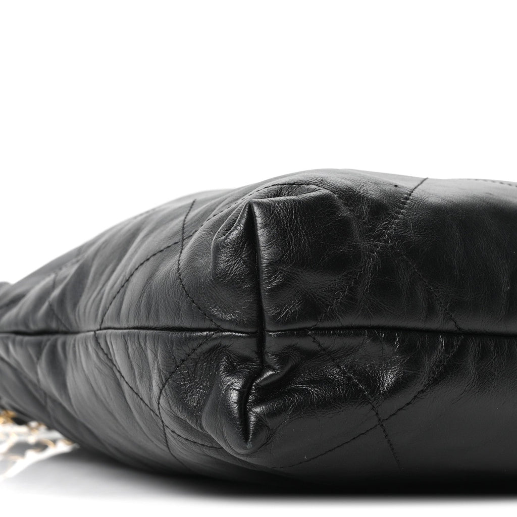 Chanel Shiny Calfskin Quilted Small Chanel 22 Black