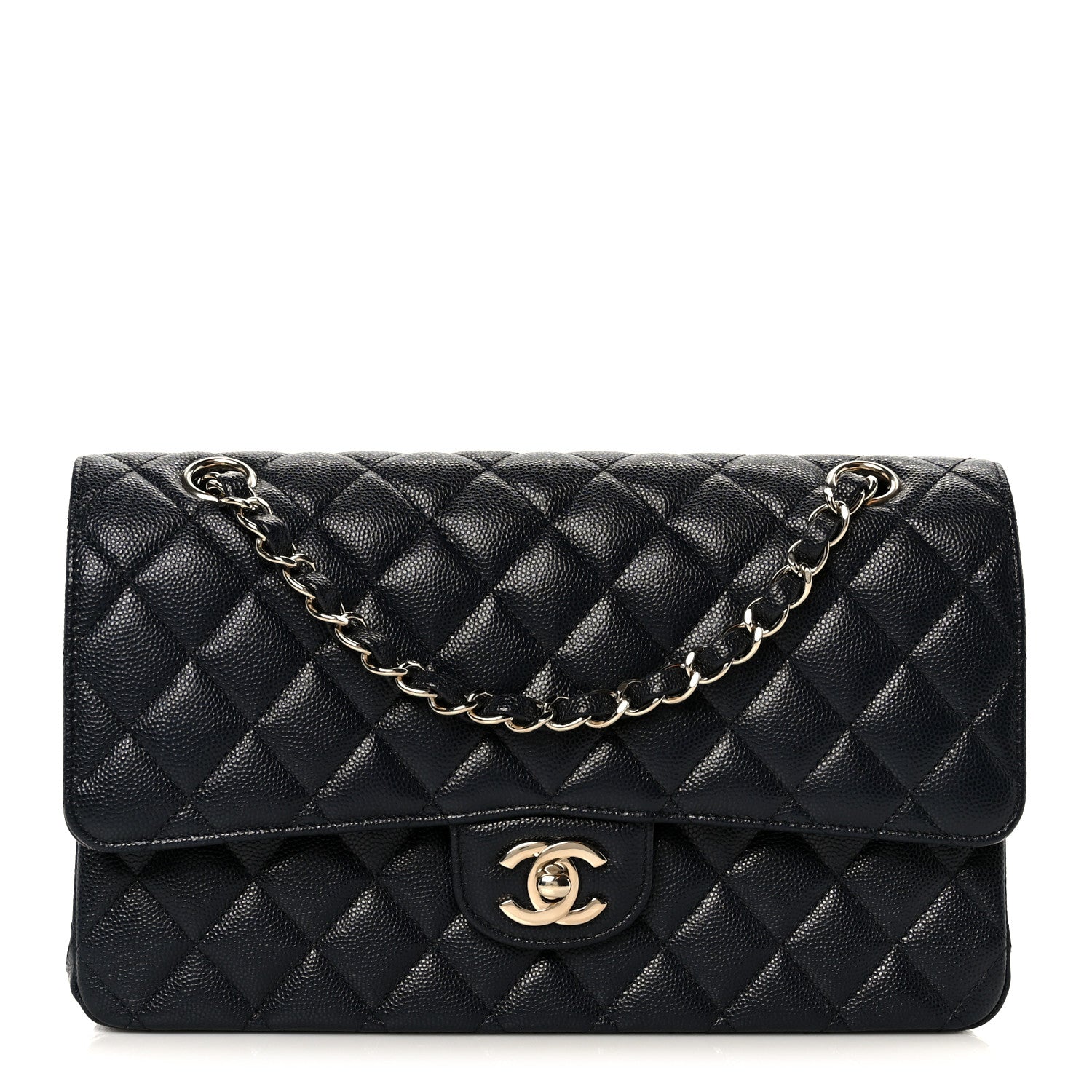 Chanel Caviar Quilted Medium Double Flap Navy