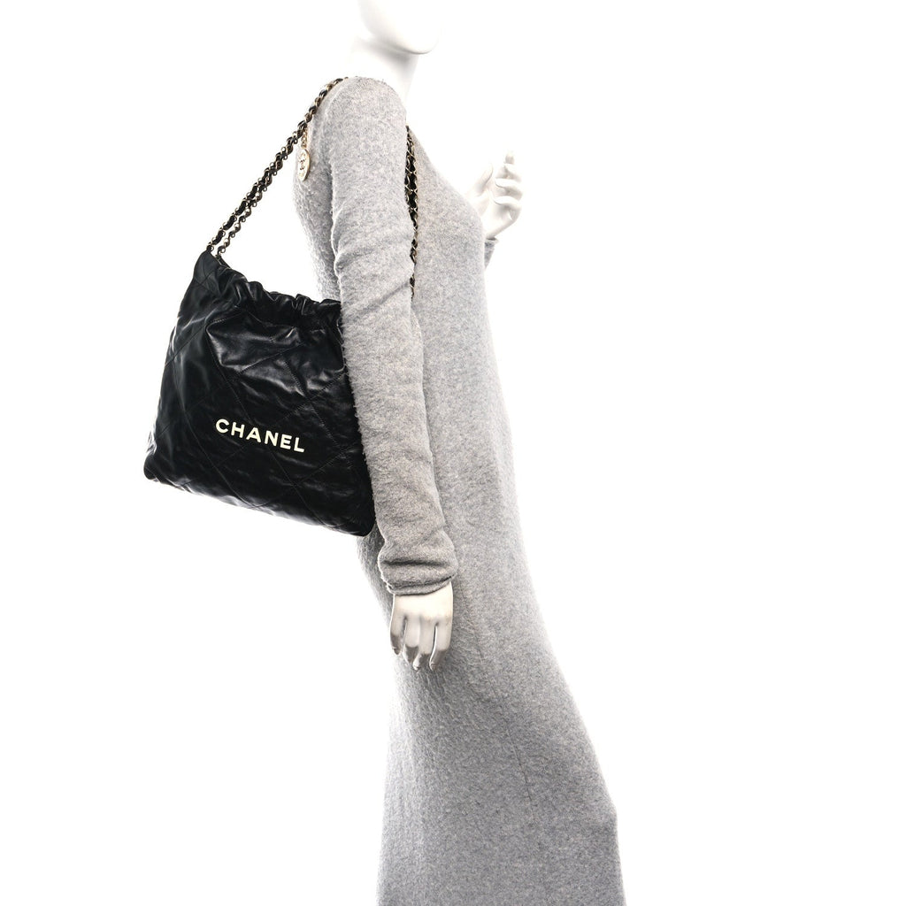 Chanel Calfskin Quilted Small Chanel 22 Black