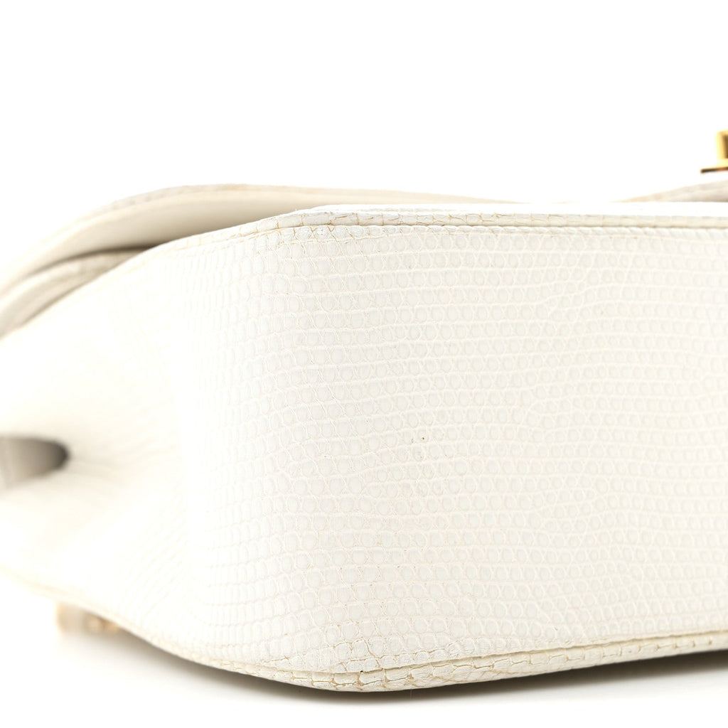 Chanel Lizard Small Double Flap White