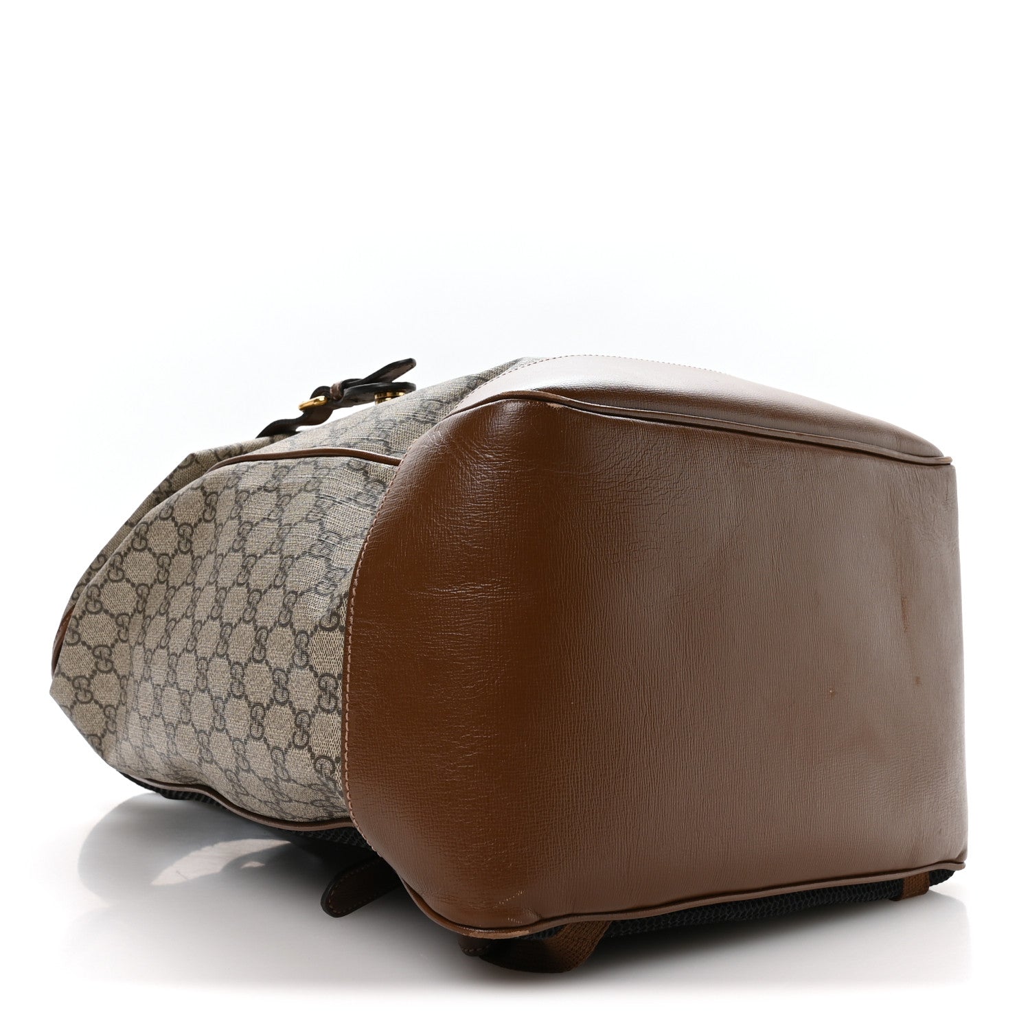 Gucci GG Supreme Monogram Azalea Calfskin Medium Retro Interlocking G Buckle Backpack Beige Ebony Brown Sugar